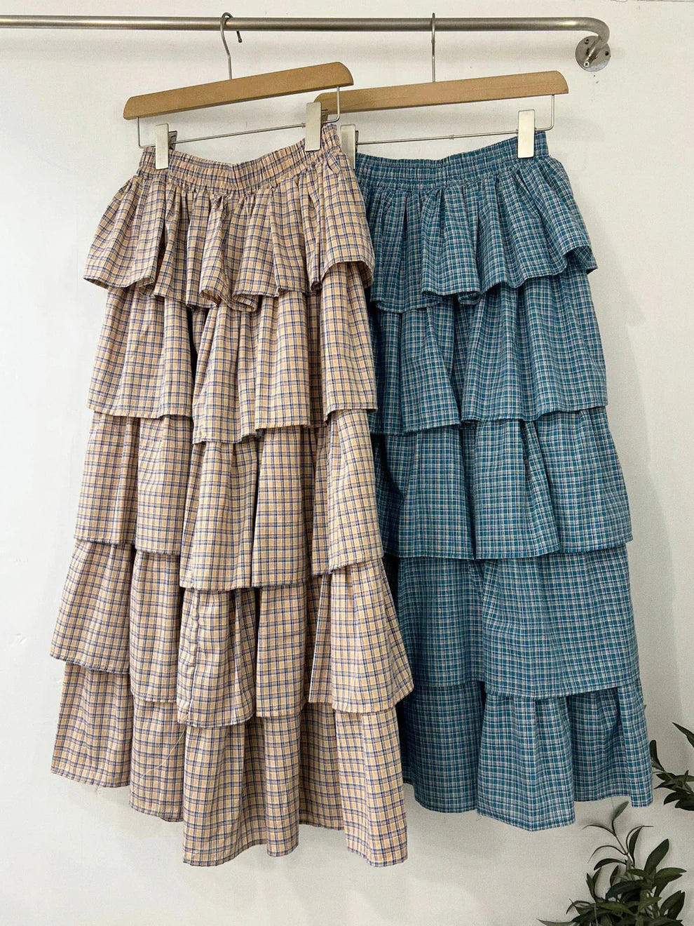 超日系！層層蛋糕格子sk｜2色入