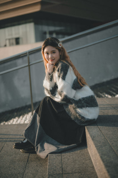 50%羊毛🐏 拼色間條圓領上衣｜4色入