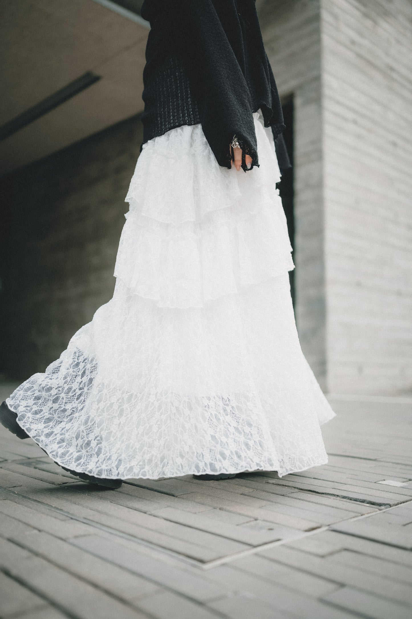 層層荷葉Lace半身裙｜2色入