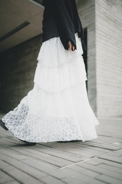 層層荷葉Lace半身裙｜2色入