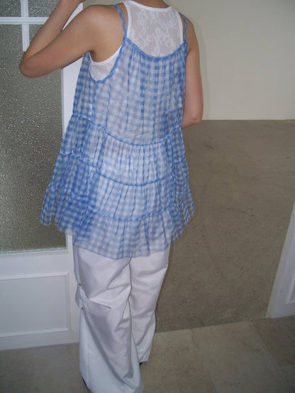 小格子半透娃娃layer OPS｜2色入