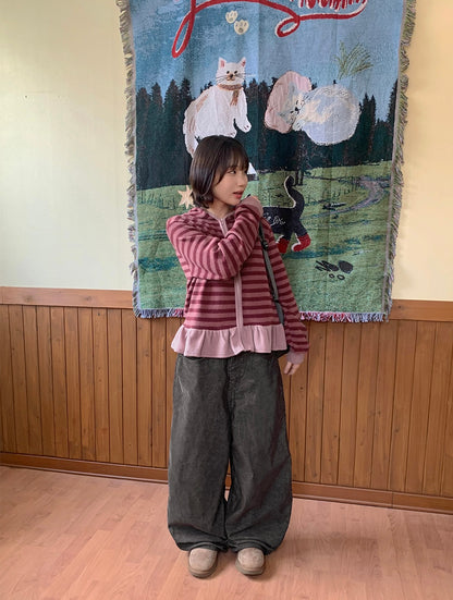 Teoki 不褪色燈芯絨闊腿褲｜3色入