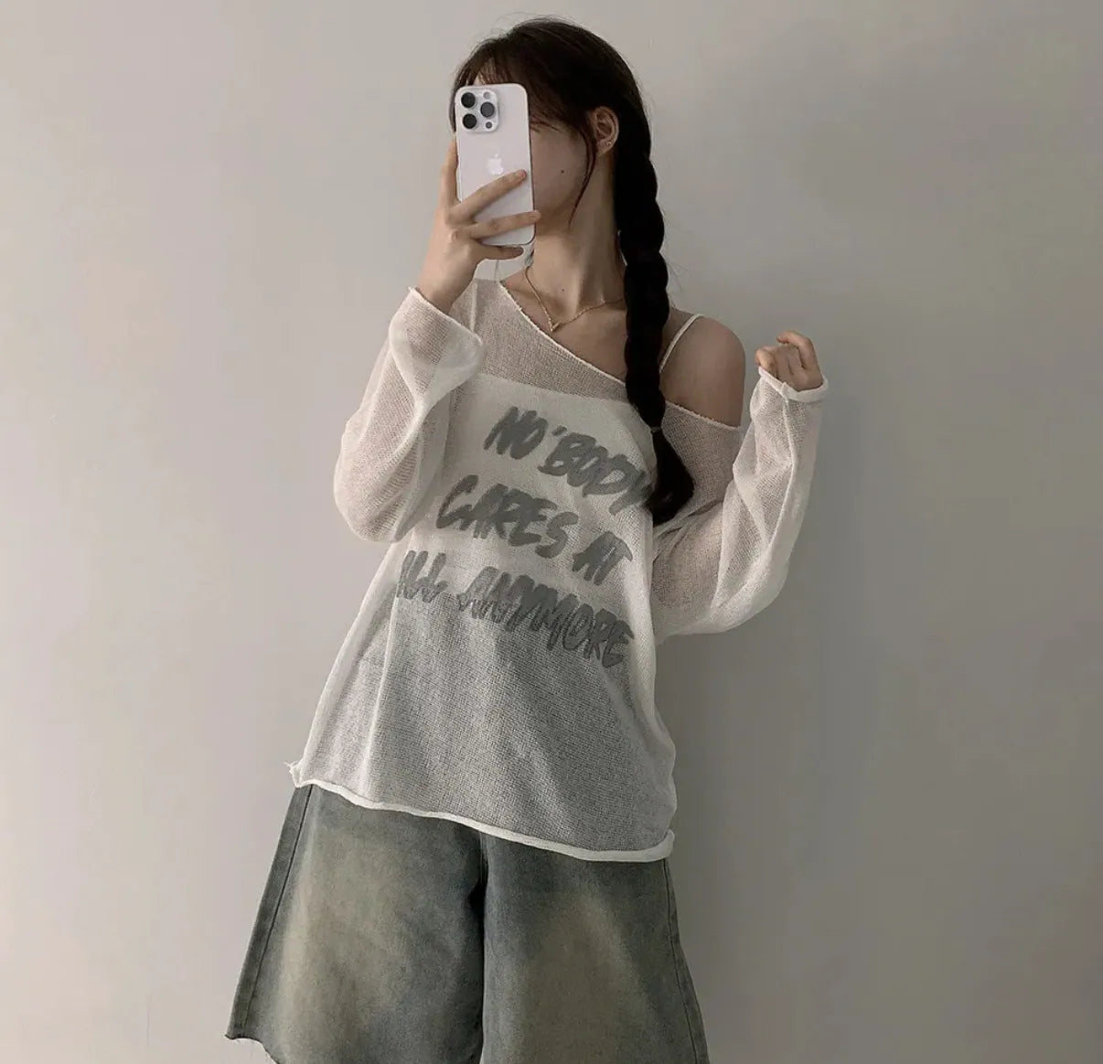 Nobody透膚長袖針織｜4色入