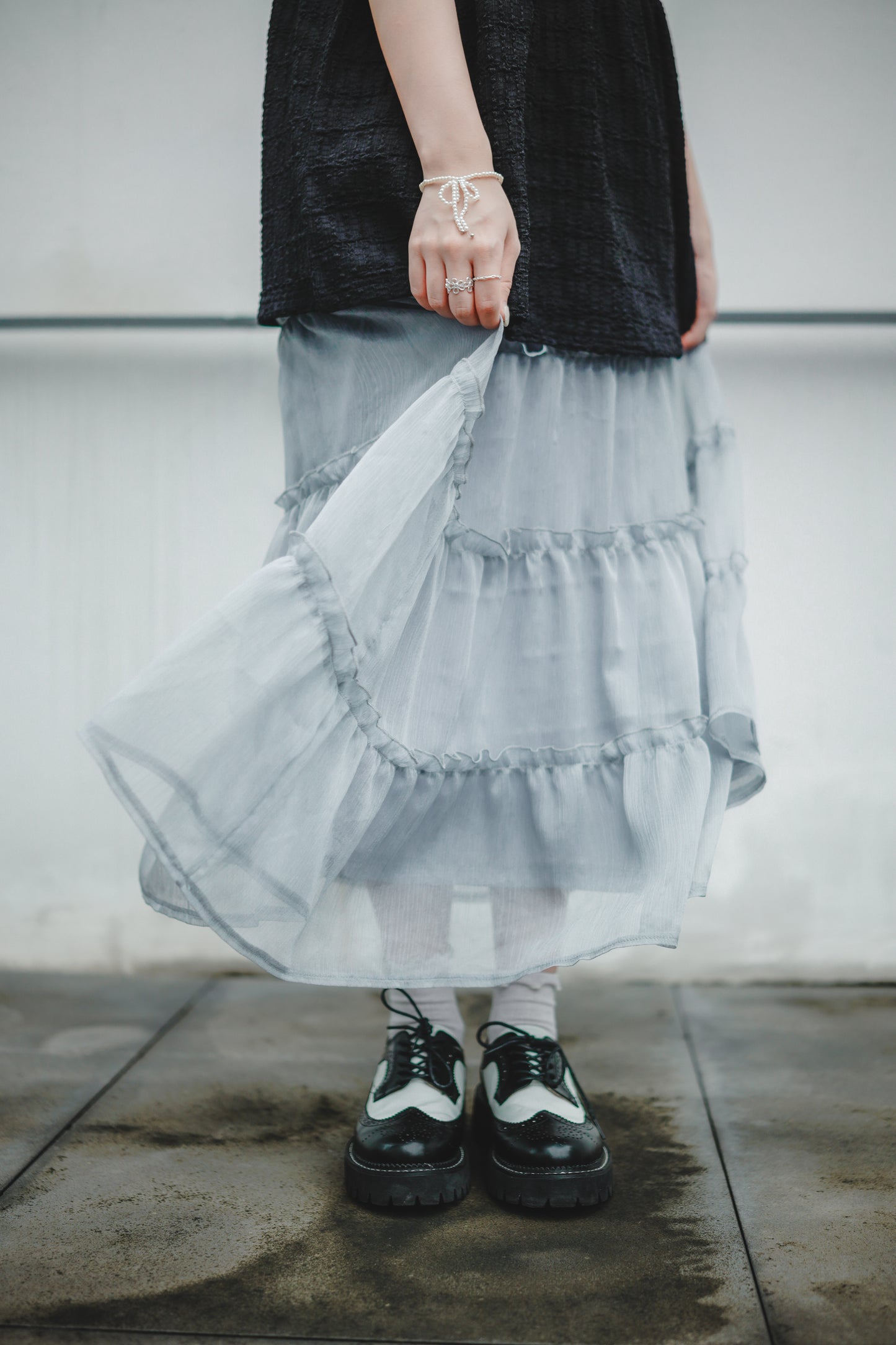 薄紗小ruffle蛋糕裙｜3色入