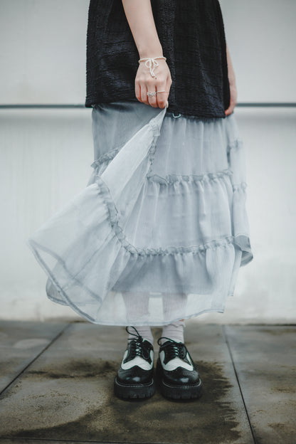薄紗小ruffle蛋糕裙｜3色入