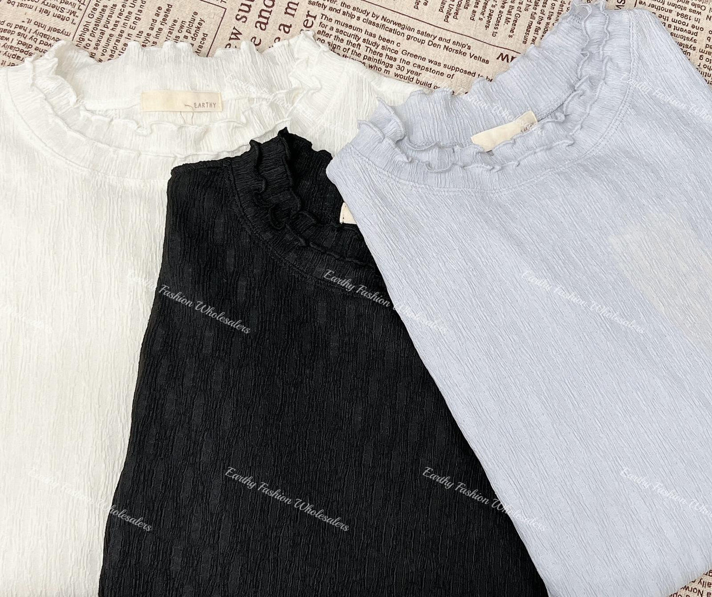 Double波浪暗紋top｜3色入