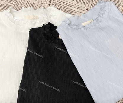 Double波浪暗紋top｜3色入