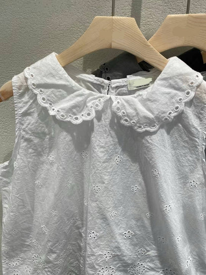 通花娃娃領背心TOP｜2色入