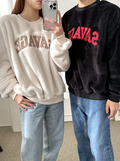 毛茸茸🐻‍❄️ 大刺繡SAVAGE字衛衣｜4色入