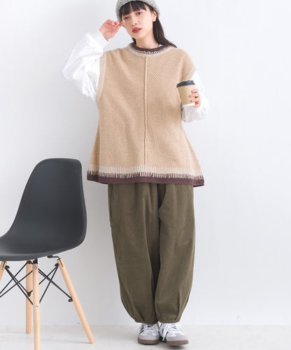 JP混色織線坎肩針織馬甲｜3色入