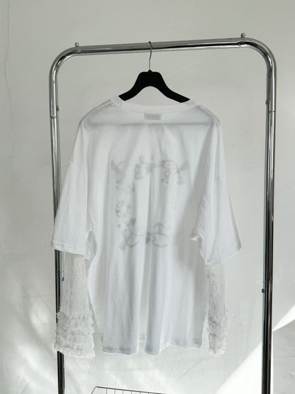 ROMANTIC RUFFLE LACE SLEEVES TEE | 3色入