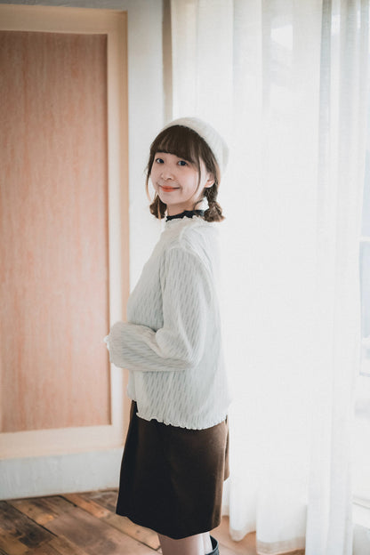 Double波浪暗紋top｜3色入