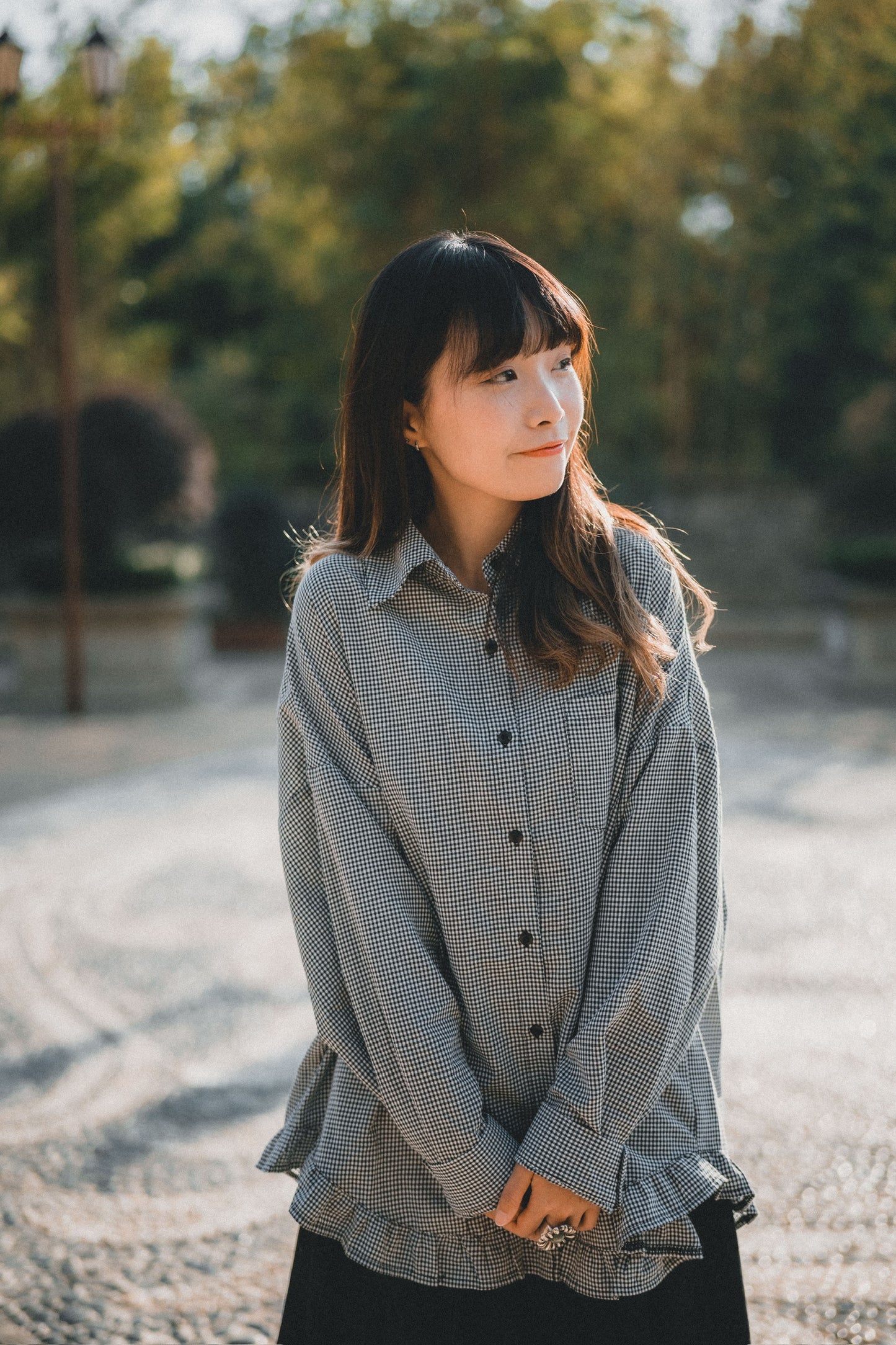 RUFFLE下襬➿小格子襯衫｜4色入