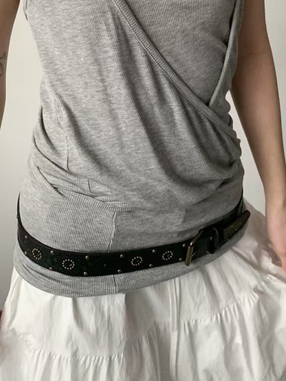 日韓系適用！柳釘鈎花皮帶｜1色入