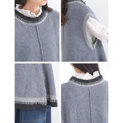 JP混色織線坎肩針織馬甲｜3色入