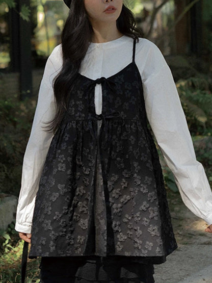 元気🌼 光澤大花花印壓綁帶外搭｜2色入