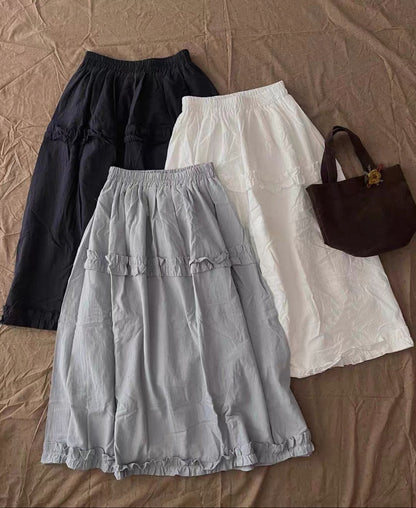 雙層Ruffle花苞泡泡裙｜3色入