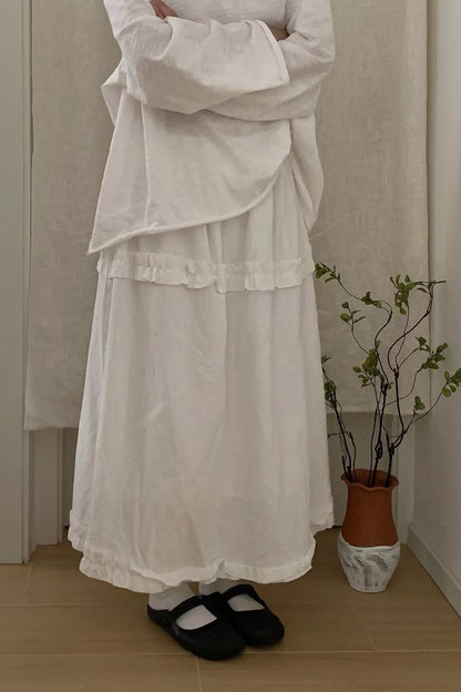 雙層Ruffle花苞泡泡裙｜3色入