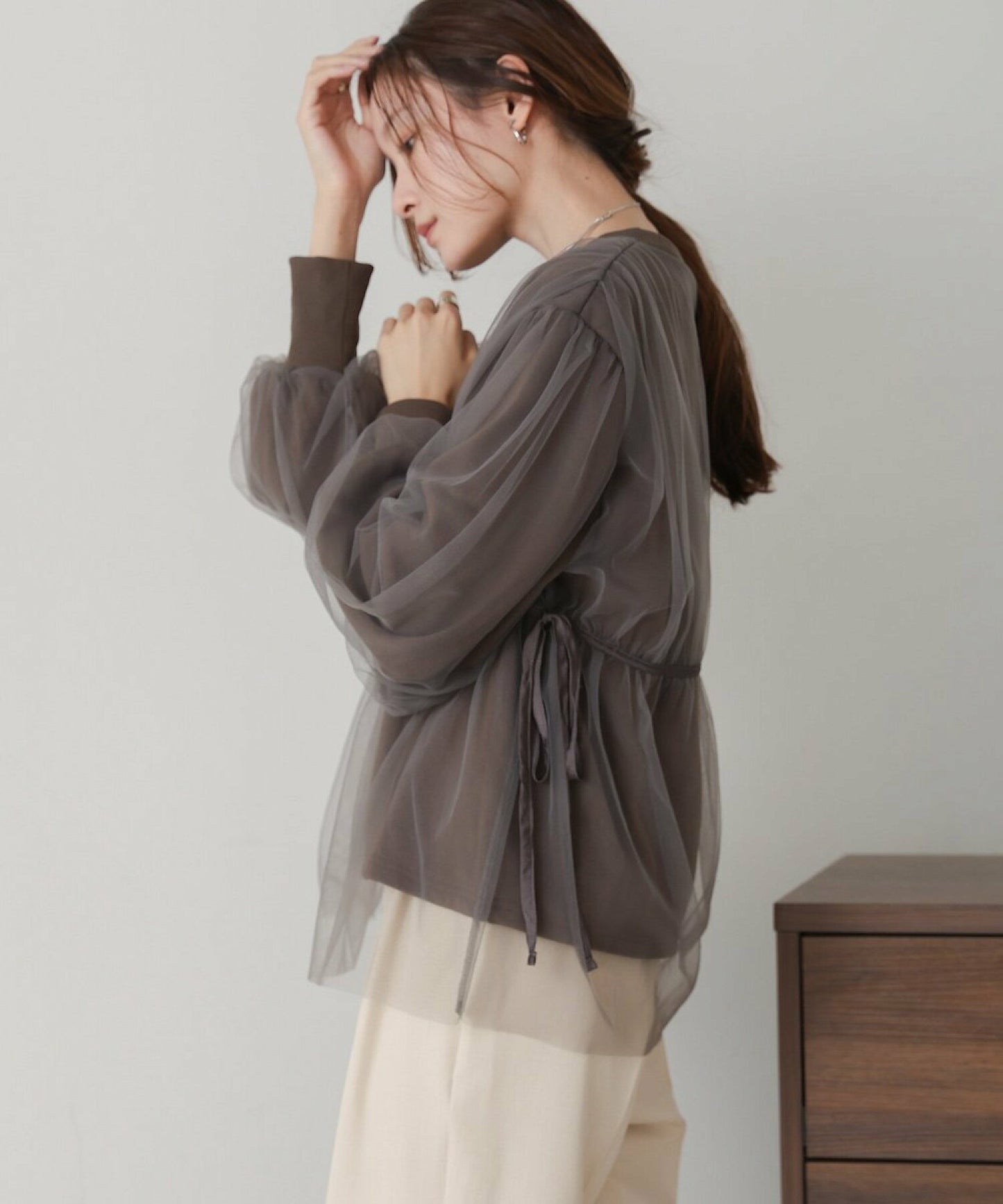 熱賣！疊層薄紗長袖TOP｜3色入