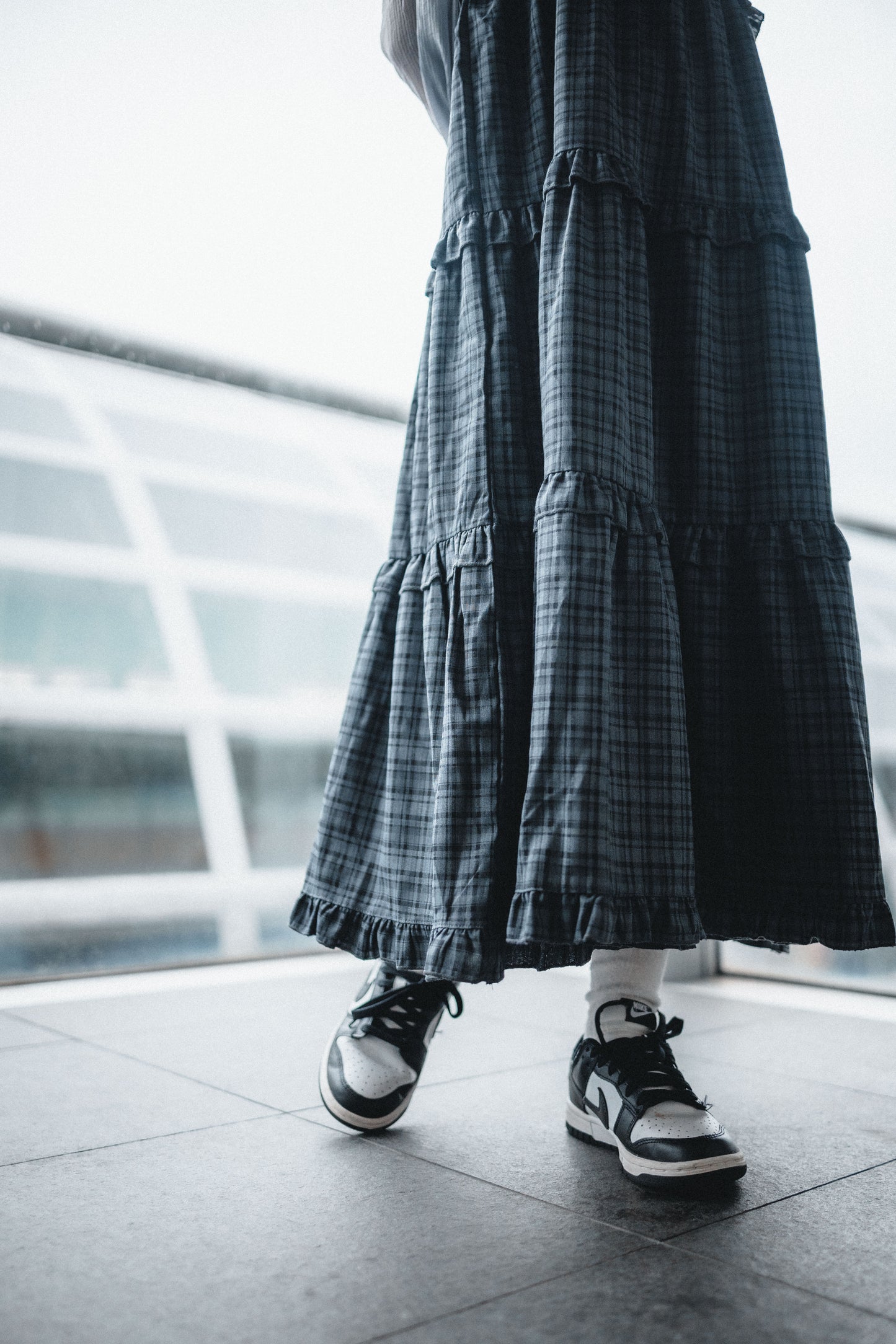 秋冬🟤格紋Ruffle OPS｜4色入