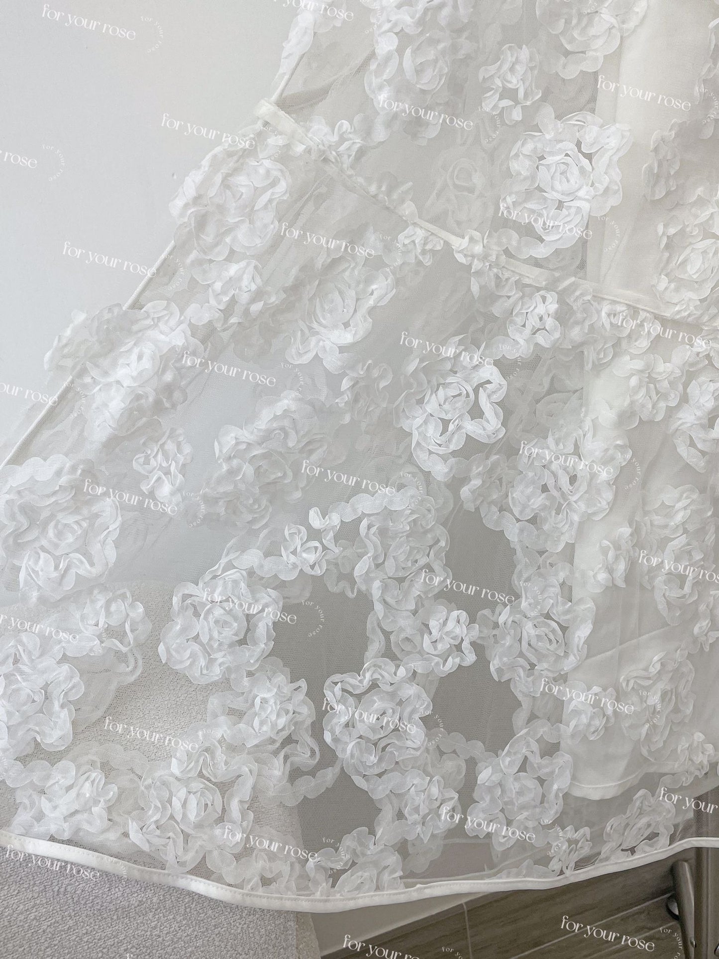 超靚！重工🌸立體花花紗裙｜1色入