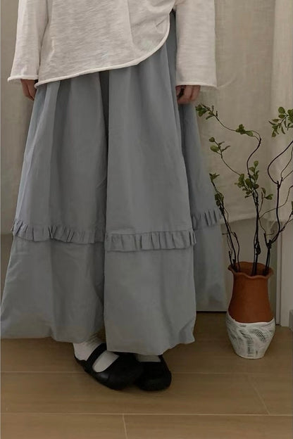 藍色系🎐單層Ruffle花苞泡泡裙｜3色入