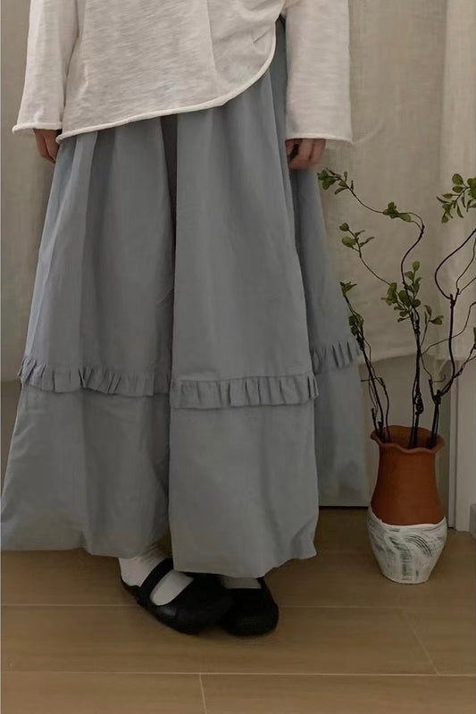 藍色系🎐單層Ruffle花苞泡泡裙｜3色入