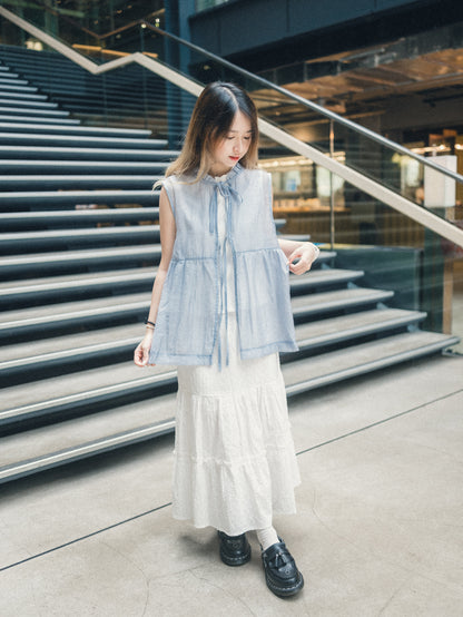 Ruffle領透透綁帶背心｜4 colors