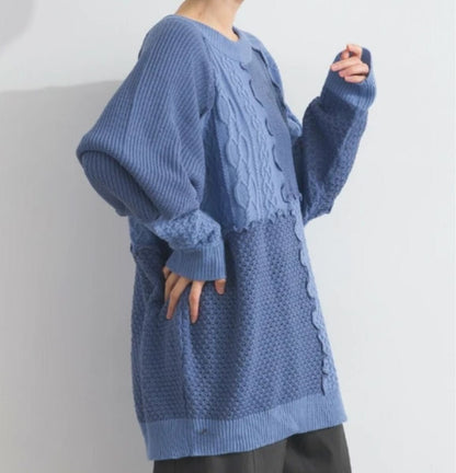 拼色縫接針織knit top｜4色入