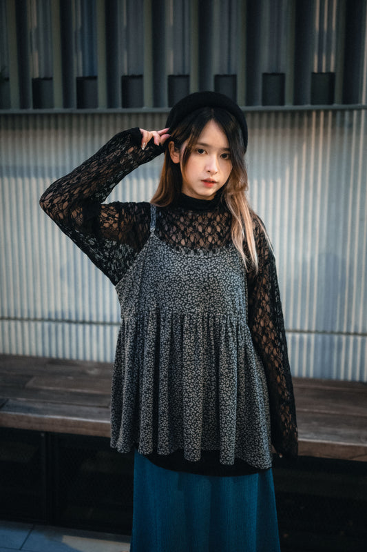 豹紋pattern吊帶layer｜3色入