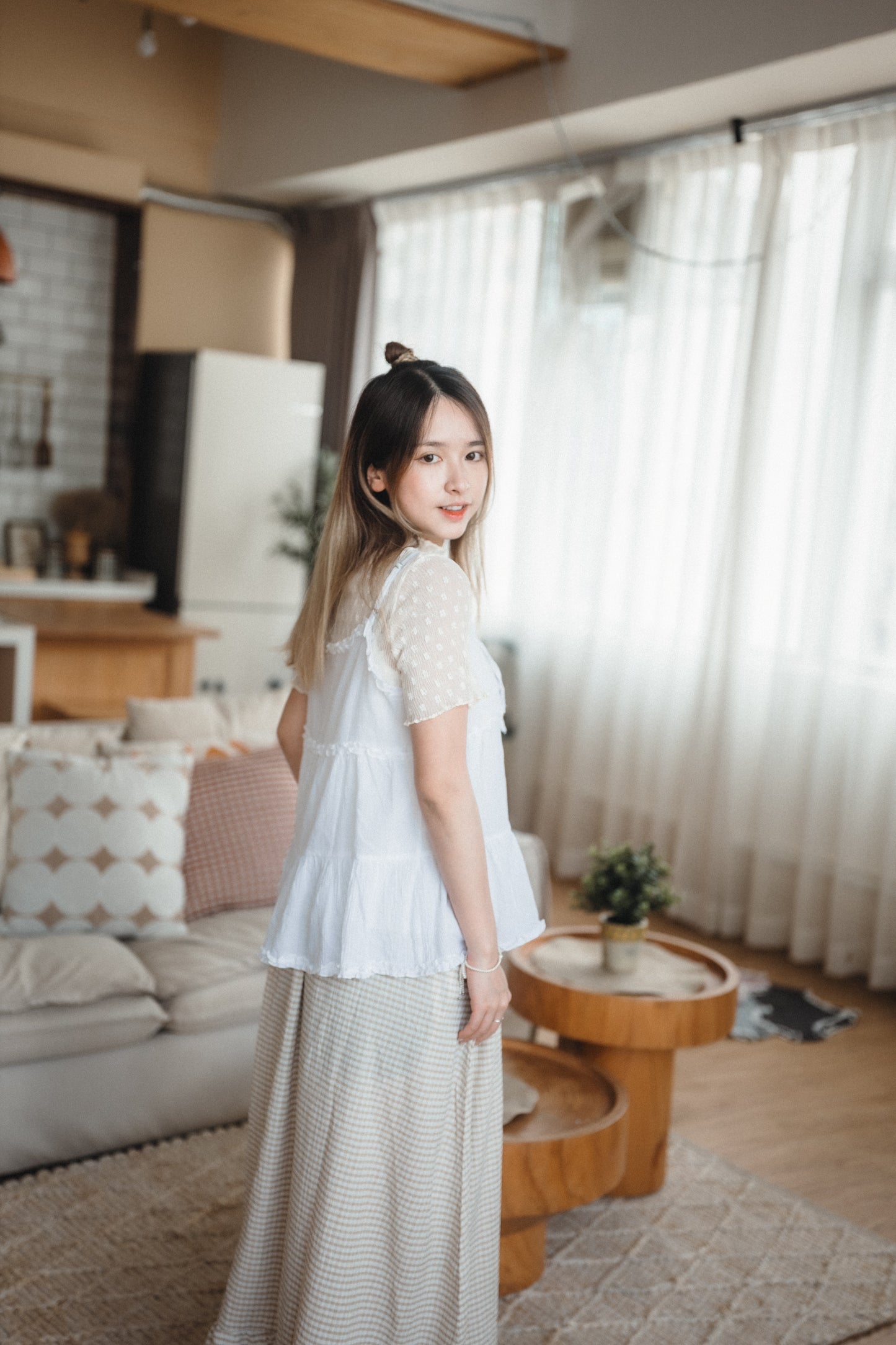 莫蘭迪𝓉ℴ𝓃ℯ花邊綁帶外搭｜4色入