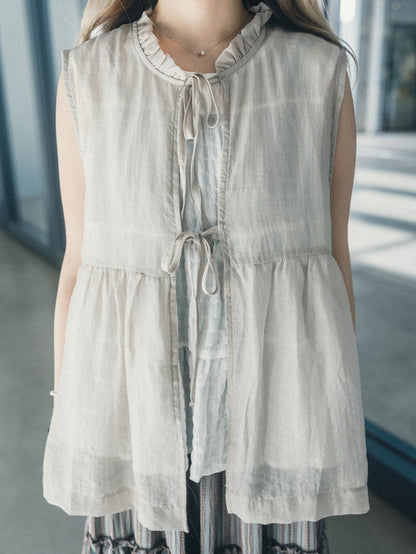 Ruffle領透透綁帶背心｜4 colors