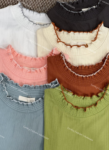 七彩🌈 百搭撞色木耳邊背心｜7色入