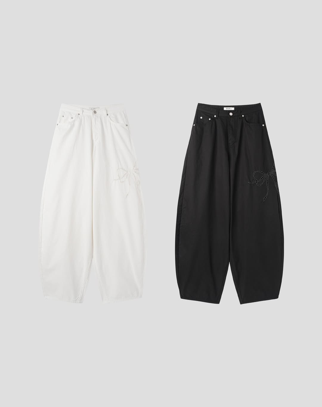 [NEW🎀] 鏤空蝴蝶結圖案彎刀褲｜2色入