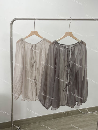 日系透明感🫧✨絲滑綁帶外搭｜6色入