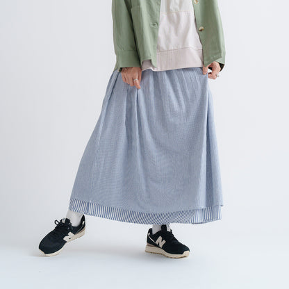 Reversible! 簡約直紋半裙｜2色入