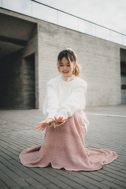 泡泡格格棉 • Waffle後開岔傘裙｜3色入