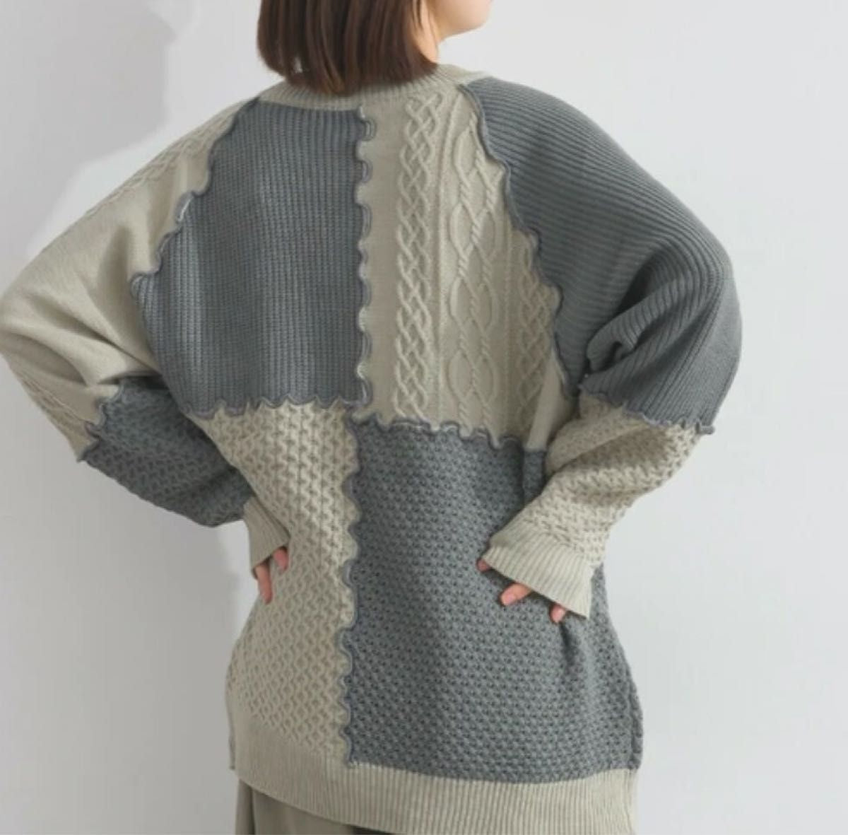 拼色縫接針織knit top｜4色入