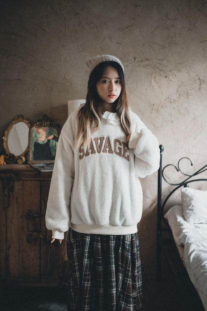 毛茸茸🐻‍❄️ 大刺繡SAVAGE字衛衣｜4色入