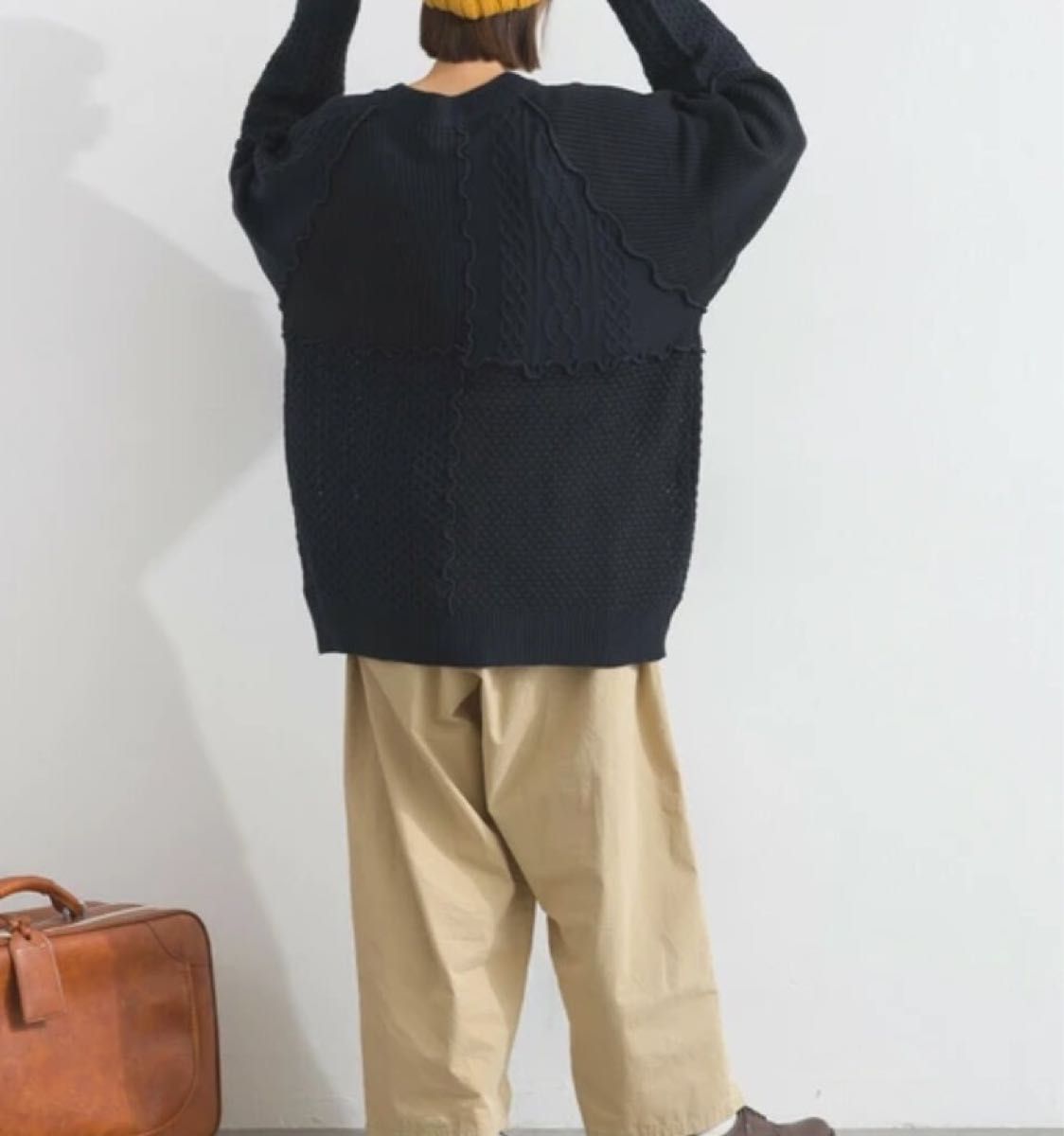 拼色縫接針織knit top｜4色入