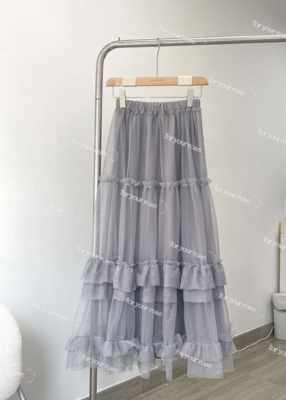 多層🌸 花邊蛋糕紗紗半裙｜7色入