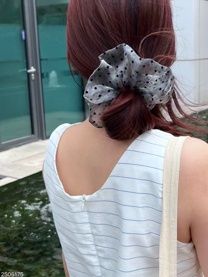 歐根紗波點 · 大腸髮圈｜5色入