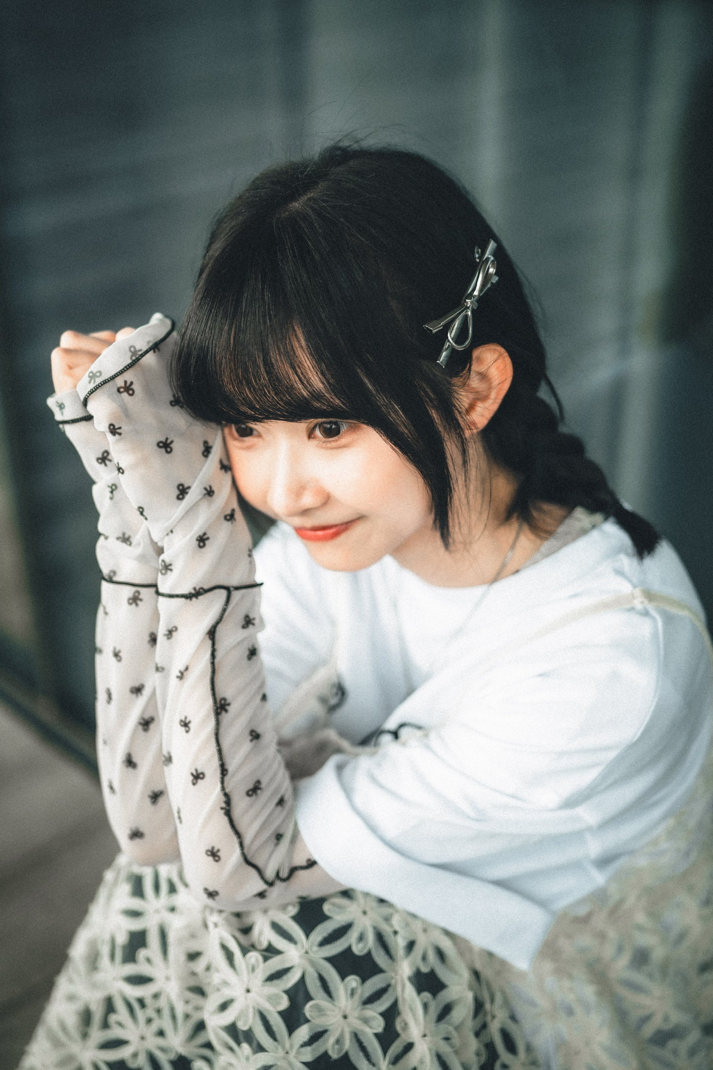 超靚內搭🥹🎀 小捲邊蝴蝶結pattern內搭｜3色入