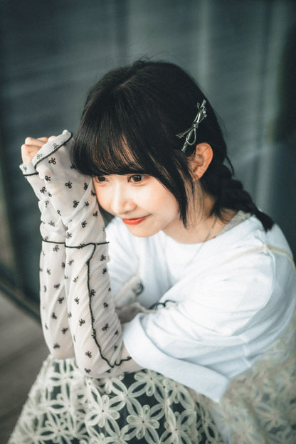 超靚內搭🥹🎀 小捲邊蝴蝶結pattern內搭｜3色入