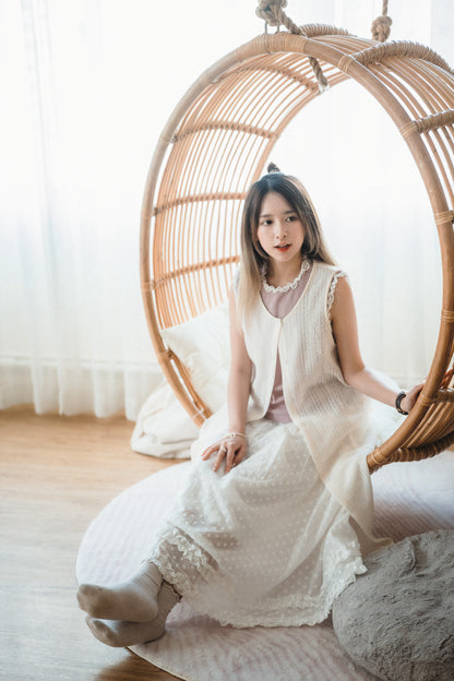 春夏🌿 藤織開鈕長外搭｜3色入