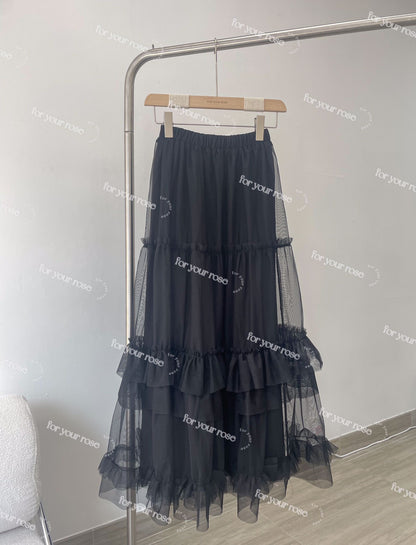 多層🌸 花邊蛋糕紗紗半裙｜7色入