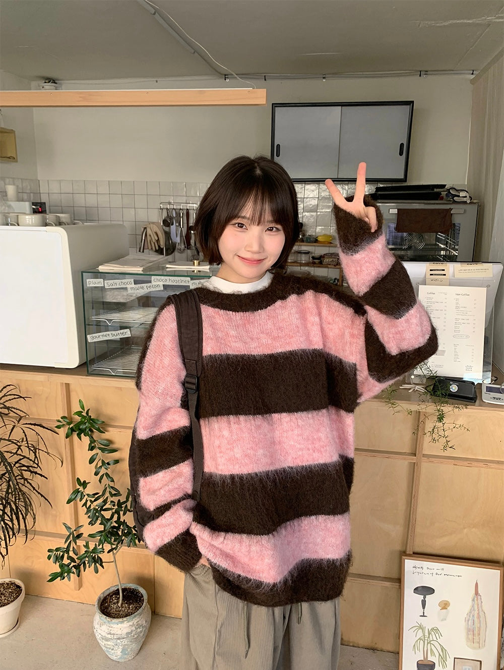 50%羊毛🐏 拼色間條圓領上衣｜4色入