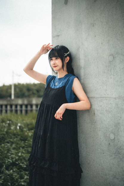 KR側褶邊棉質寬身背心｜5色入