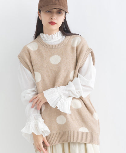 JP日系可愛波波針織馬甲｜2色入