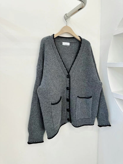 厚實拼邊長外套｜3色入